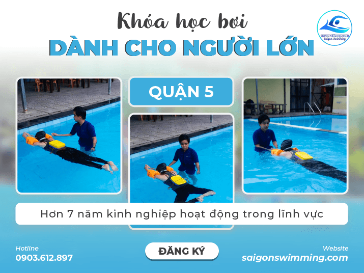 Lớp học bơi ở Quận 5 dành cho người lớn